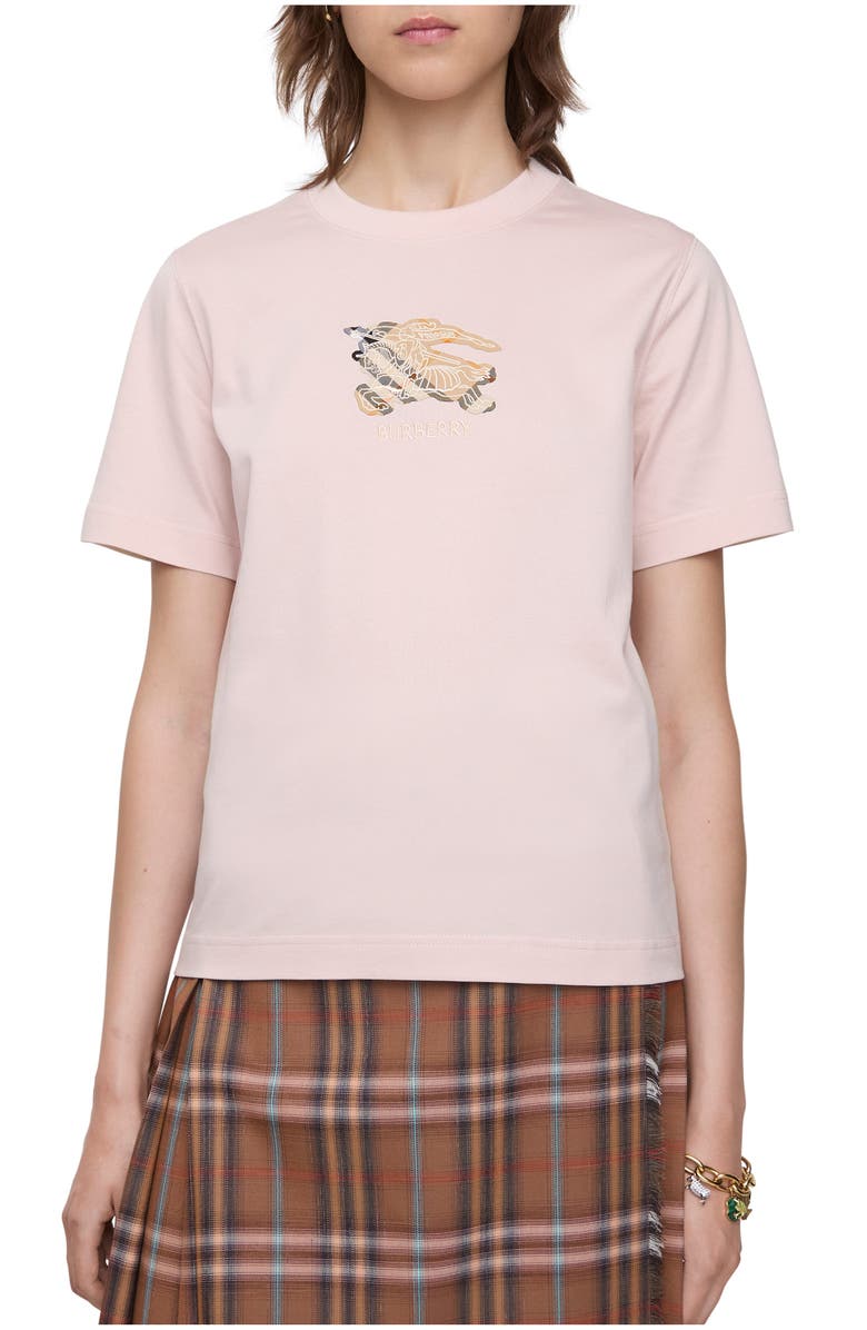 Burberry EKD Check Cotton T-shirt, Main, color, Bouquet Pink