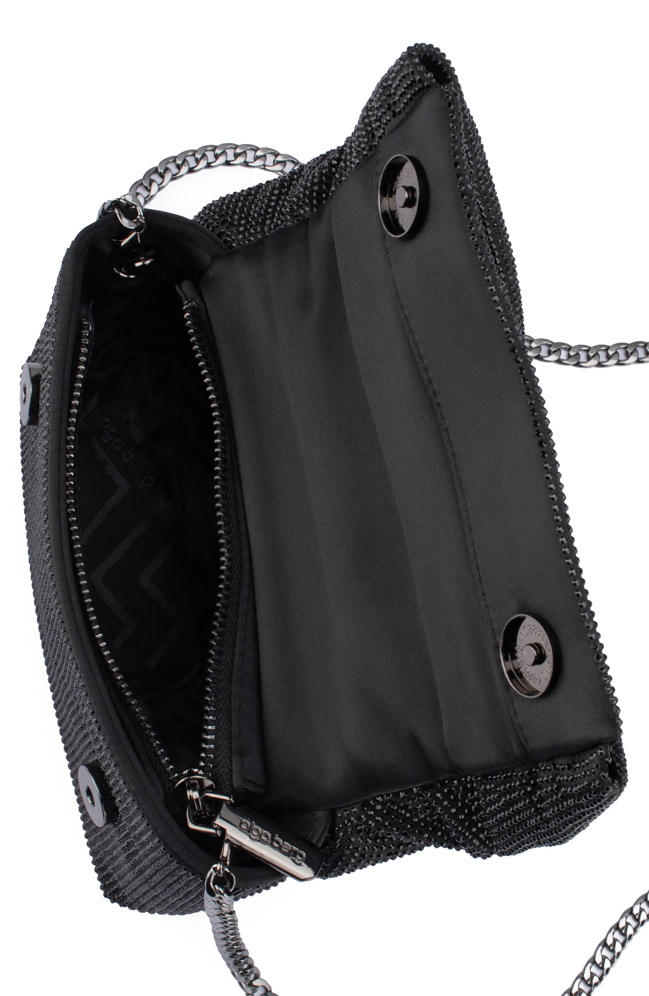Olga Berg Alinta Hotfix Top Handle Bag, Alternate, color, Black