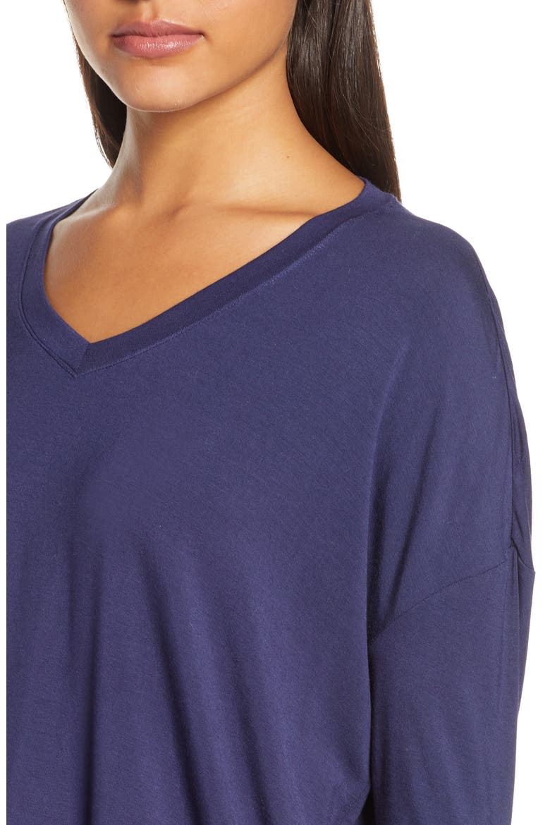 Moonlight V-Neck Pajamas, Alternate, color, NAVY PEACOAT