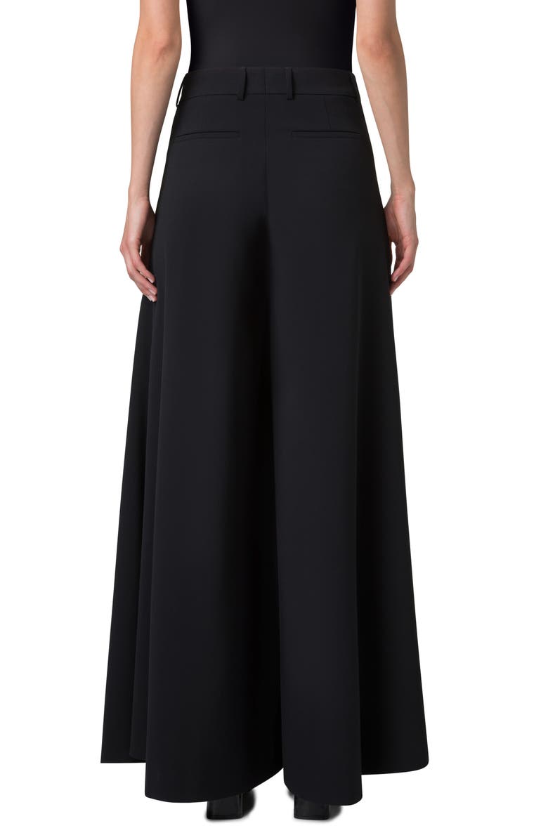 Akris Fiorello Pleated Wool Blend Palazzo Pants, Alternate, color, 