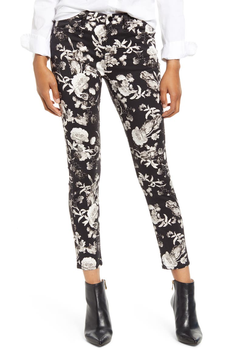 High Waist Floral Print Ankle Skinny Jeans, Main, color, FRONTIER FLORALS