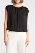 DR2 by Daniel Rainn Crinkle Satin Bubble Hem Top