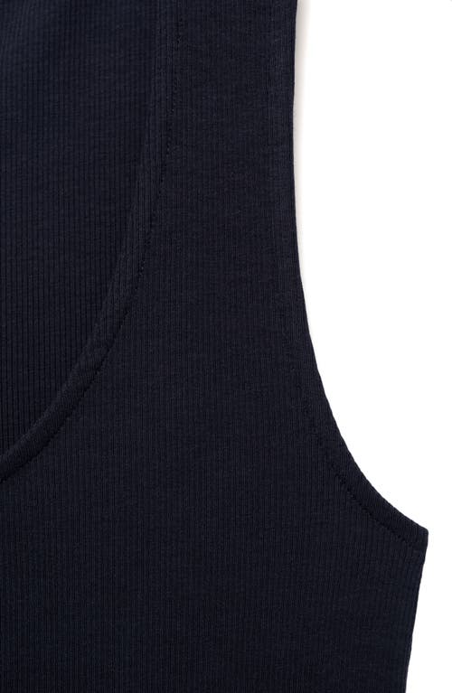 Shop Mango Valvi Mixed Media Maxi Dress In Navy
