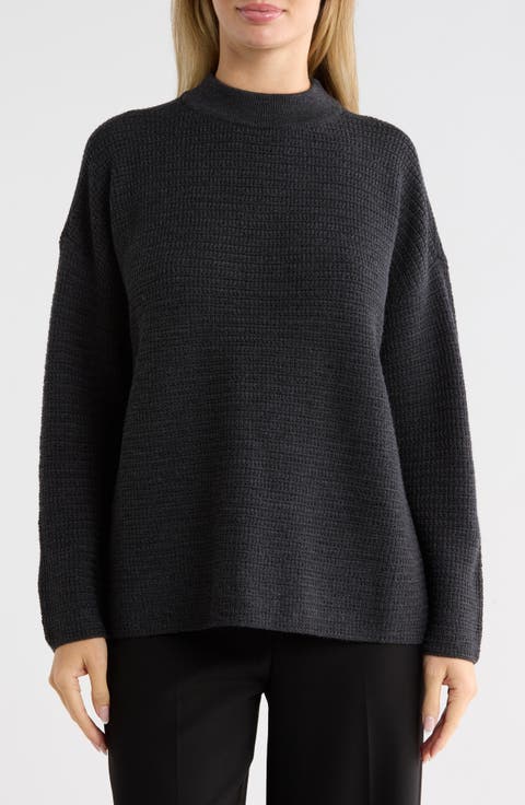 Merino Wool Mock Neck Sweater