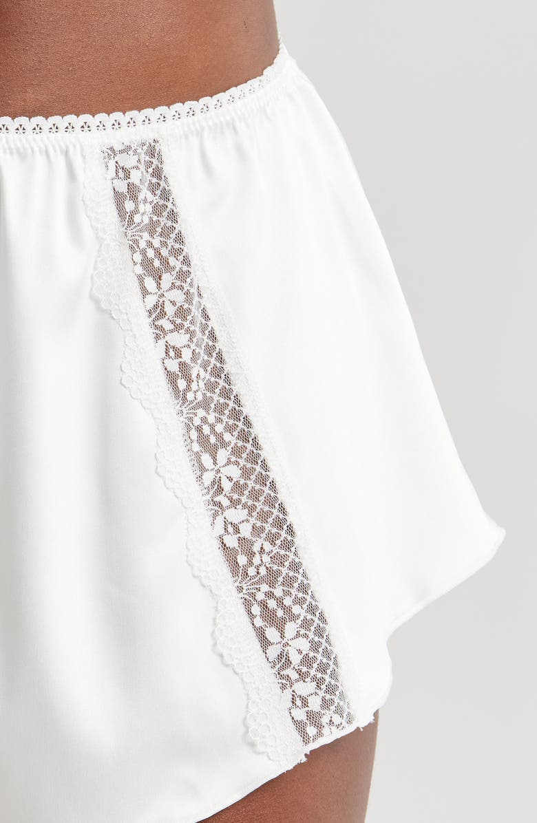 Kat The Label Lucille Lace Inset Tap Pants, Alternate, color, Ivory