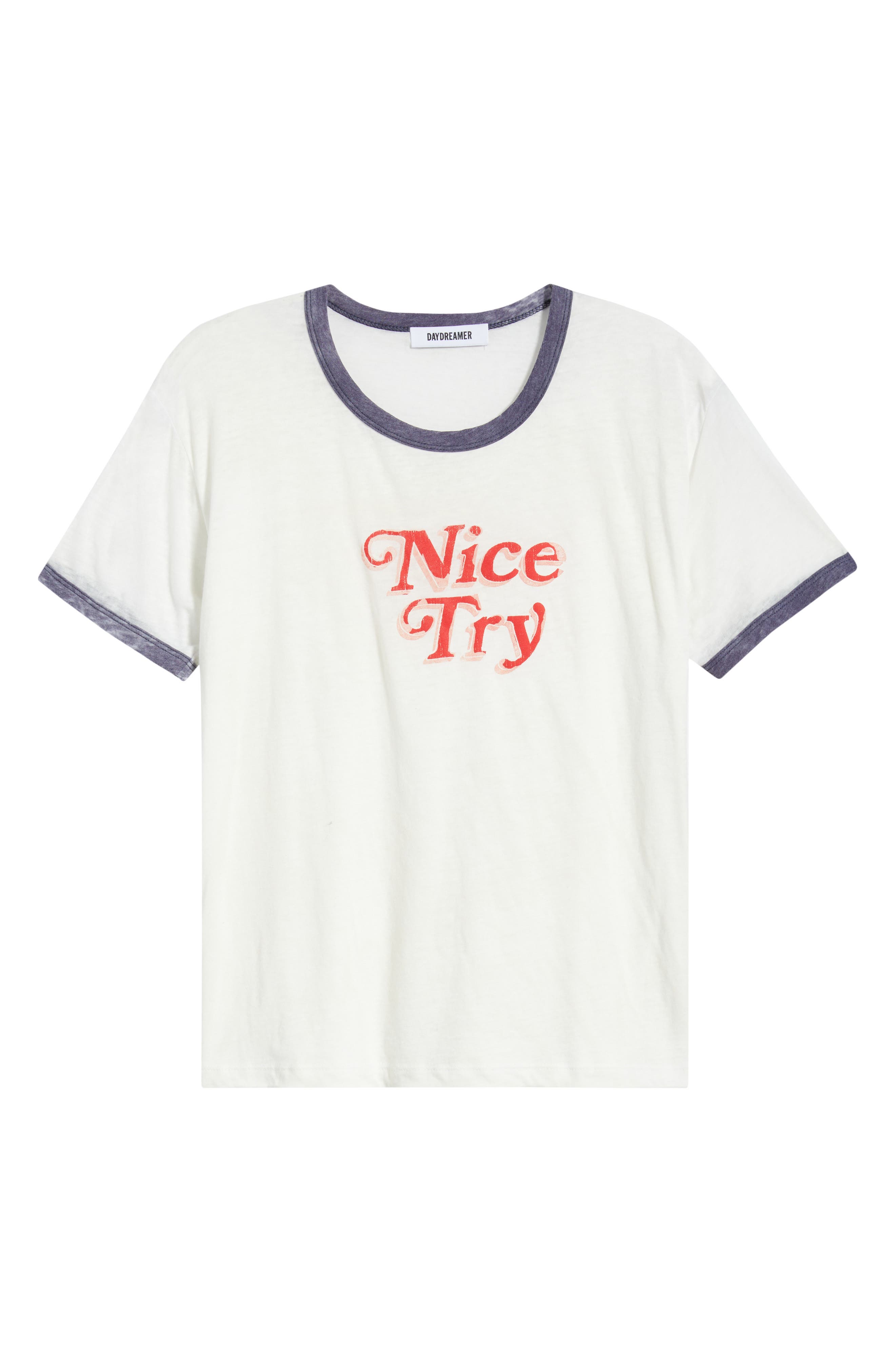 Nice Try Burnout Ringer T-Shirt