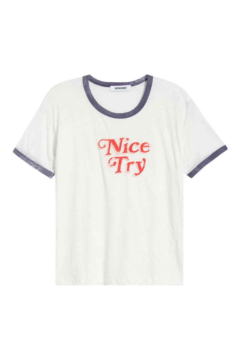 Nice Try Burnout Ringer T-Shirt, Alternate, color, VINTAGE WHITE/NAVY