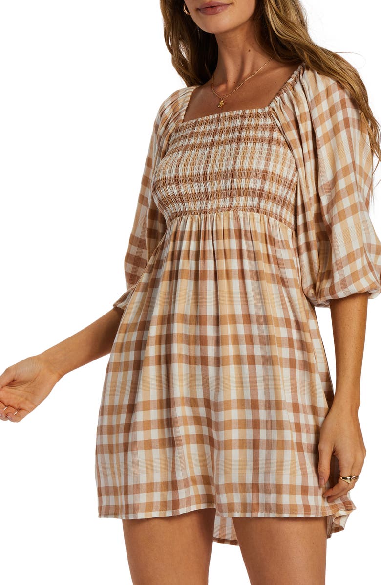 Billabong Paradise Days Smocked Minidress, Alternate, color,