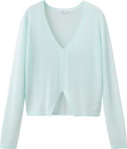 MANGO TEEN Split Front Semisheer Crop Sweater