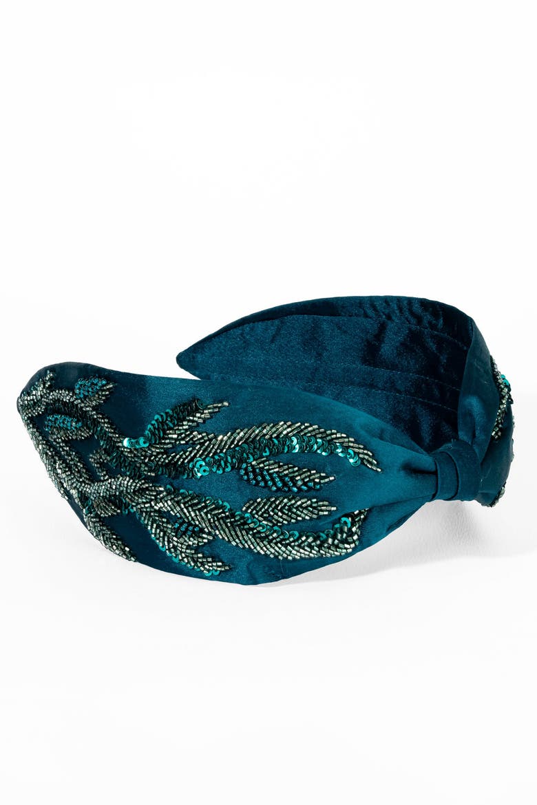 Azure Reef Embellished Headband, Alternate, color, Blue