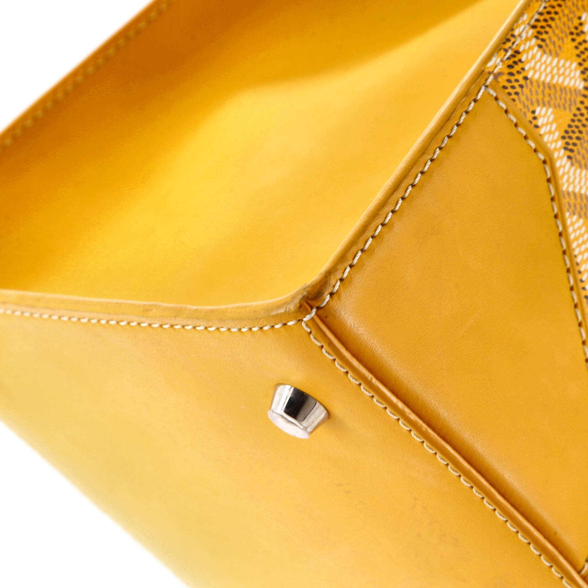 Pre-Owned Goyard Saigon Top Handle Bag Coated Canvas with Leather MM, Alternate, color, Yellow