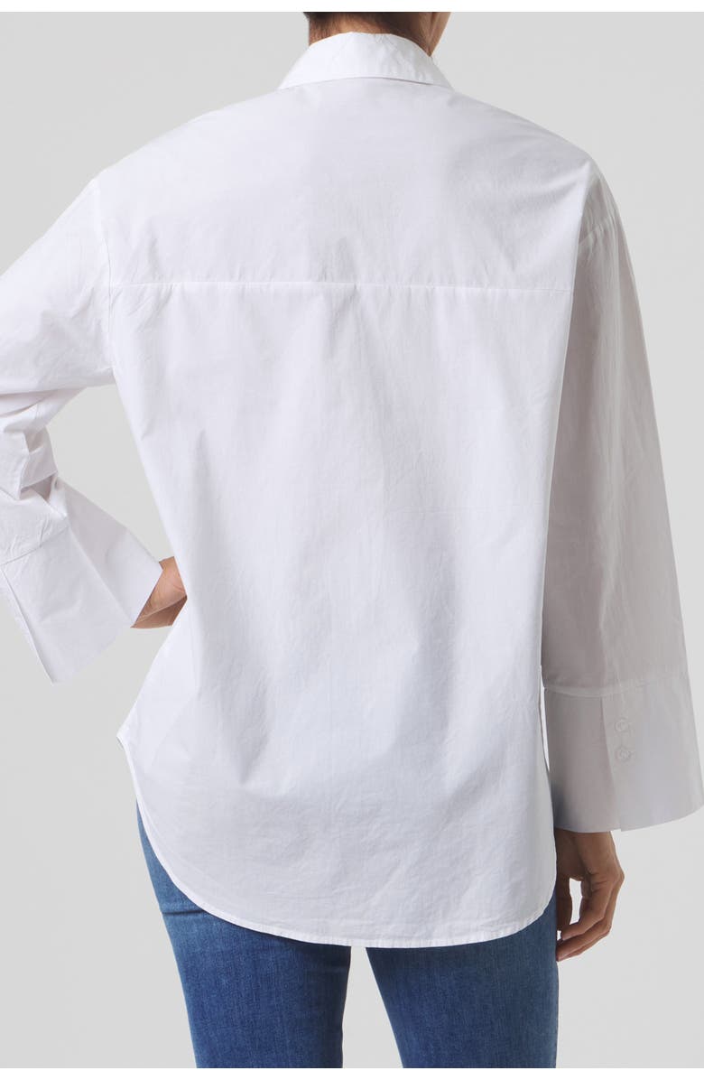 Franne Golde Oversized Cotton Poplin Button-Up Shirt, Alternate, color, Off-White