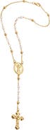 The M Jewelers The Pearl Rosary Cross Pendant Necklace