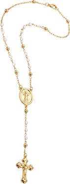 The M Jewelers The Pearl Rosary Cross Pendant Necklace