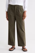 THE GREAT. The Parker High Waist Pleated Wide Leg Cotton Pants