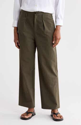 The Parker High Waist Pleated Wide Leg Cotton Pants