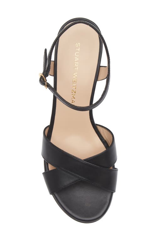 Stuart Weitzman Dayna Ankle Strap Platform Sandal In Black
