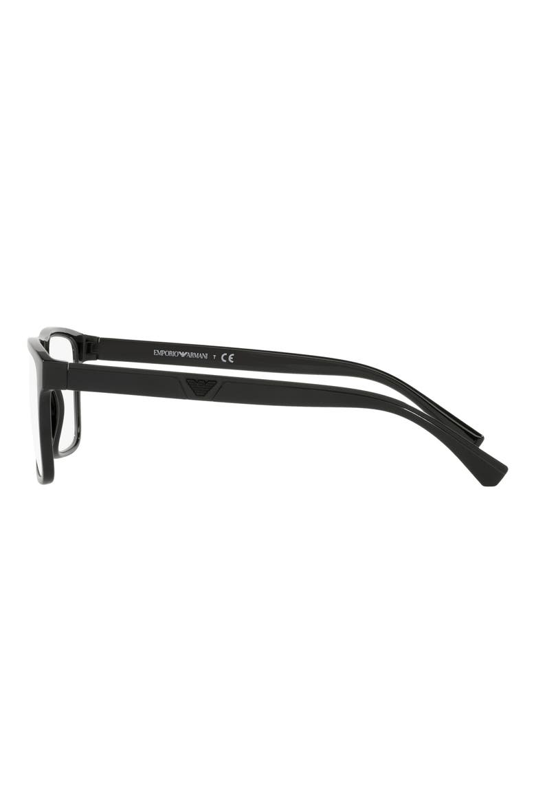 54mm Rectangular Optical Glasses, Alternate, color, SHINY BLACK / CLEAR