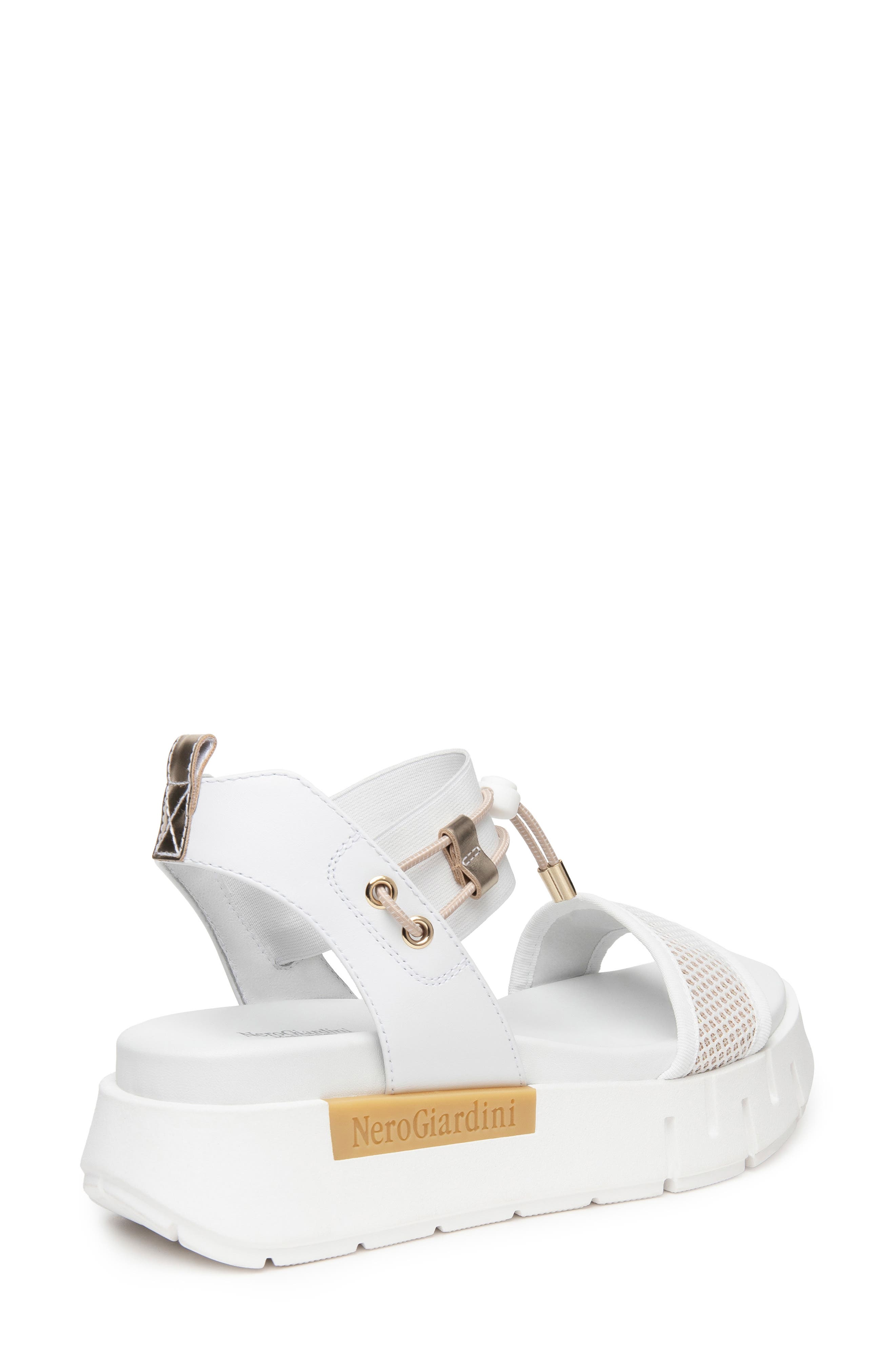 Platform Sandal, Alternate, color, WHITE