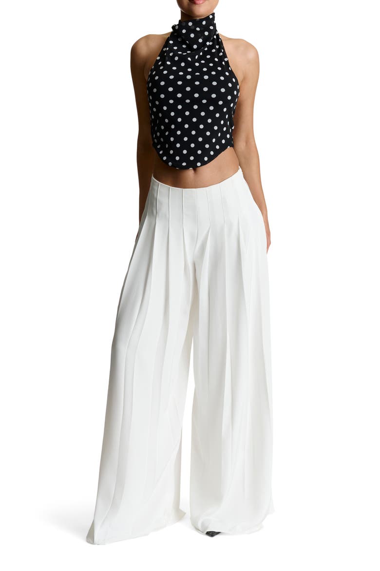 Pleated Wide Leg Pants, Alternate, color, WHITE