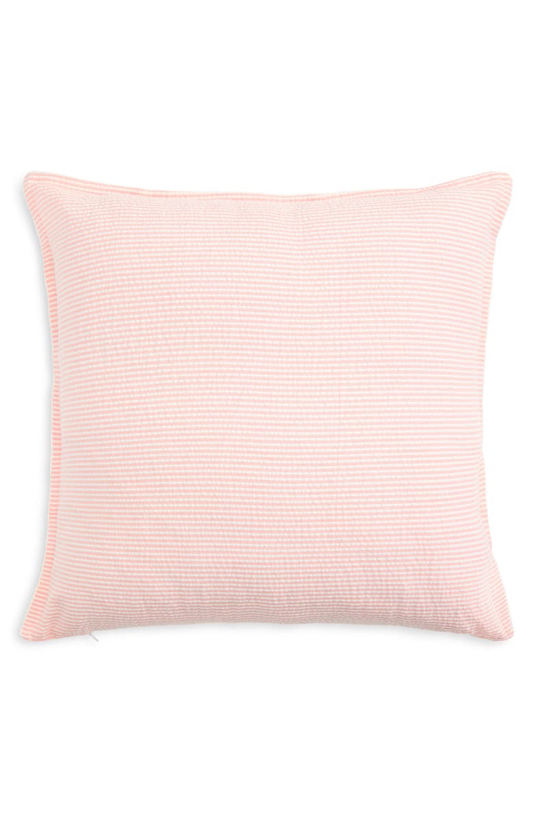Kassatex Stripe Cotton Seersucker Accent Pillow, Main, color, Dusty Pink