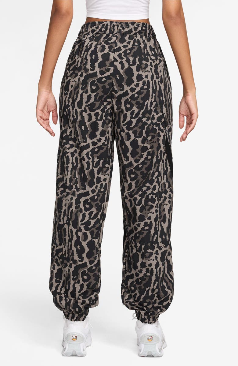 Nike Leopard Print Nylon Sweatpants, Alternate, color, 010 Black/ Black