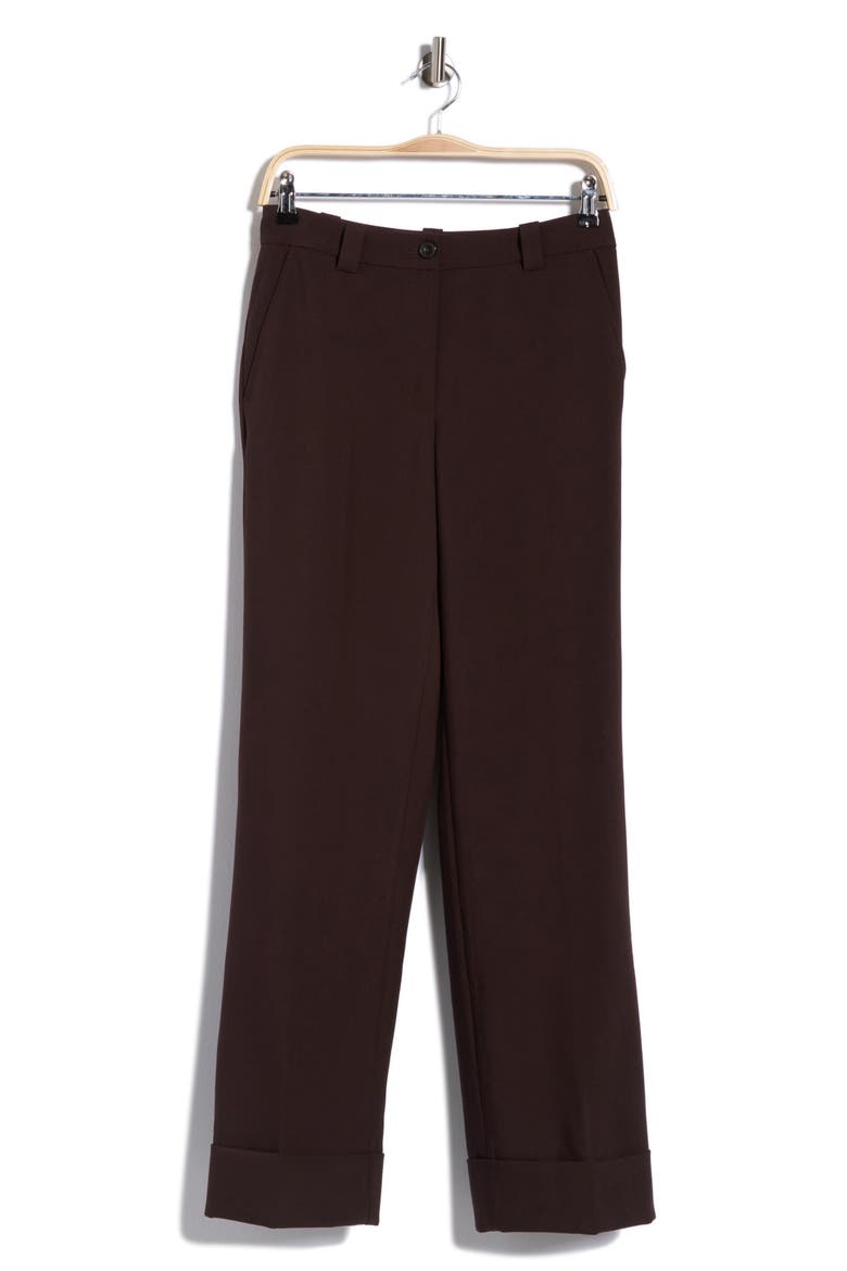 Cuffed Wide Leg Pants, Main, color, CHOCOLATE