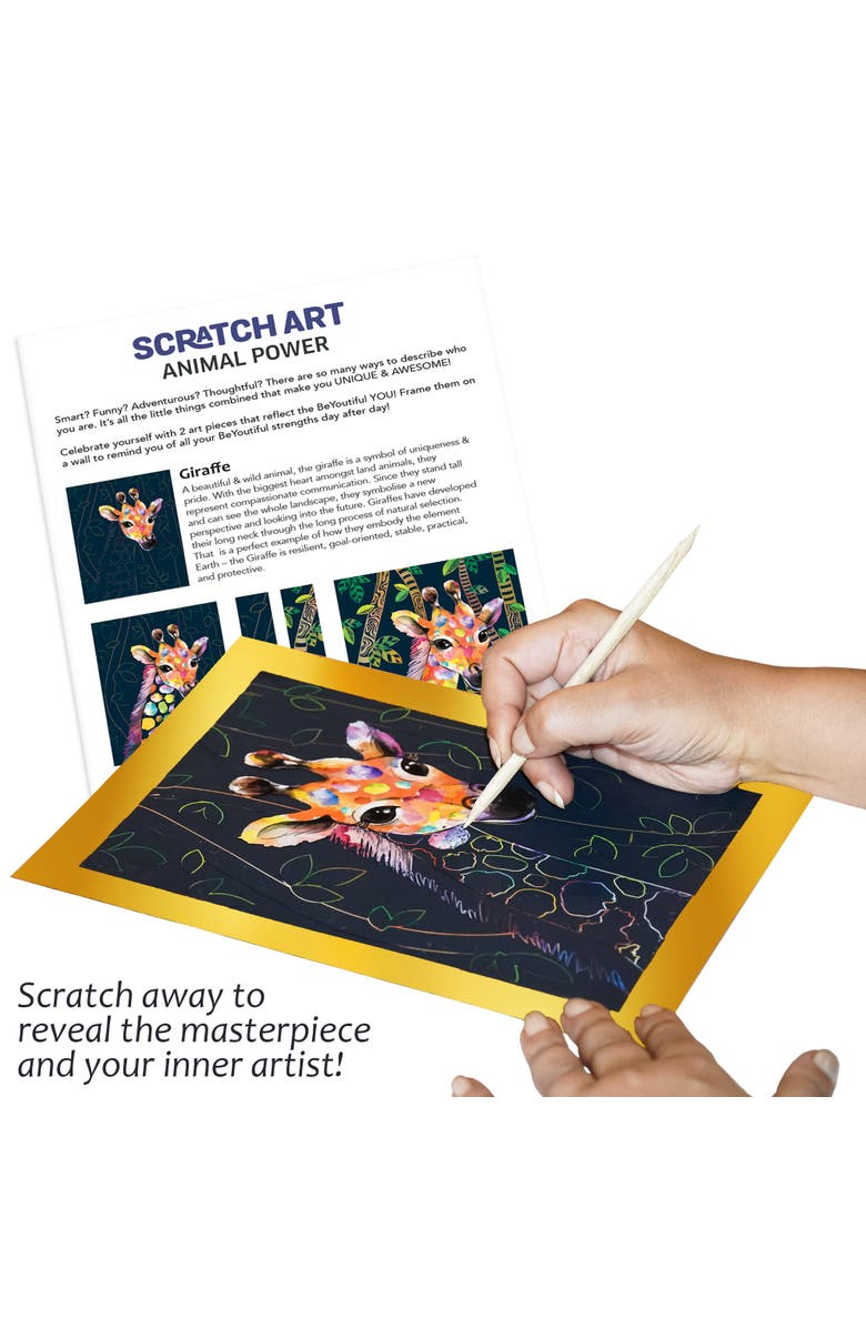 Chalk & Chuckles Scratch Art-Animal Power, Alternate, color, NO COLOR