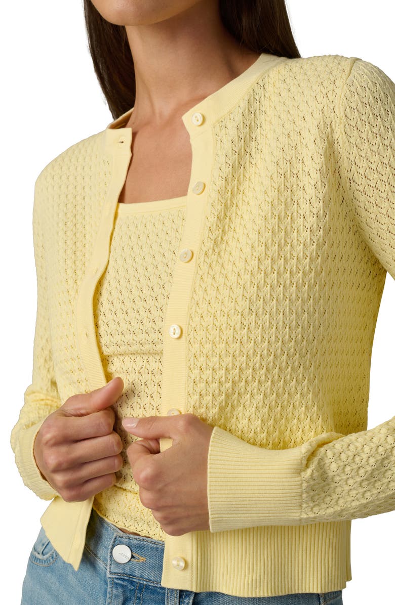 Joe's The Pointelle Dani Cardigan, Alternate, color, Sunshine