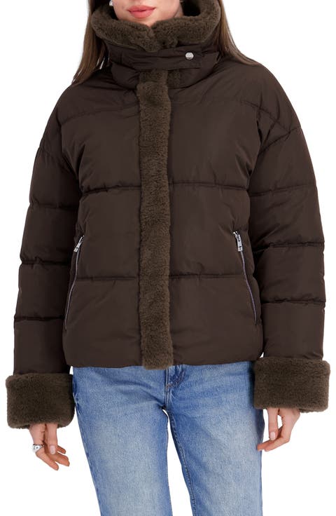 Montana Faux Shearling Trim Puffer Jacket