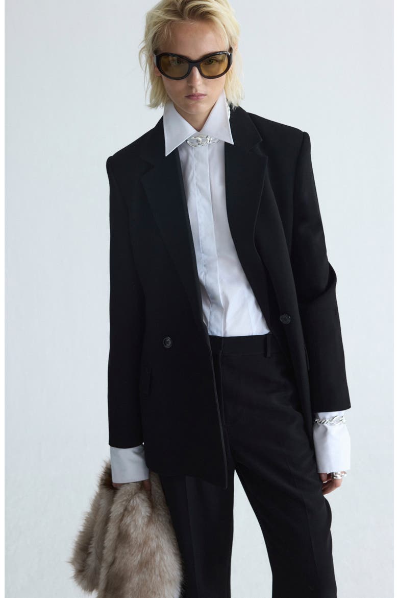 Straight Suit Trousers, Alternate, color, BLACK