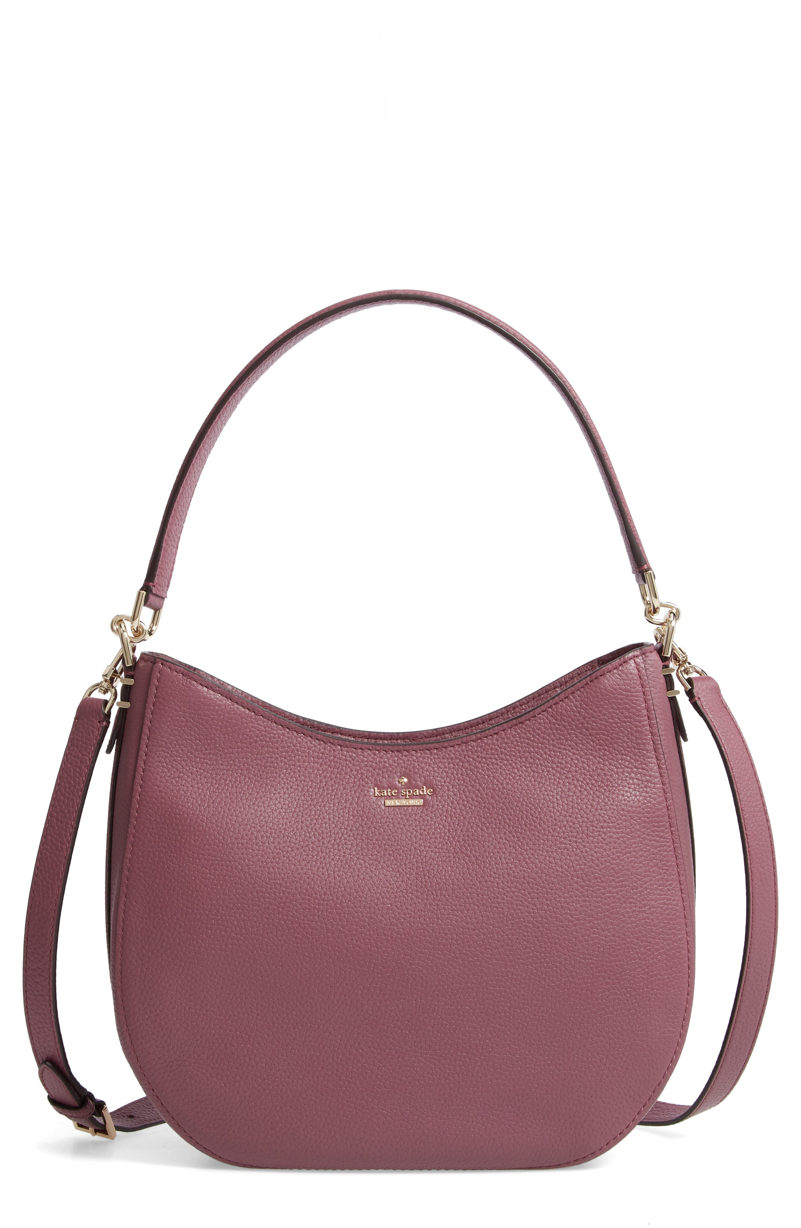 Kate Spade New York oakwood street – lora pebbled leather hobo, Main, color, 