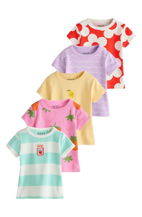 Rib Assorted 5-Pack Cotton T-Shirts (Baby, Toddler & Little Kid)