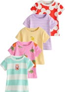 NEXT Rib Assorted 5-Pack Cotton T-Shirts