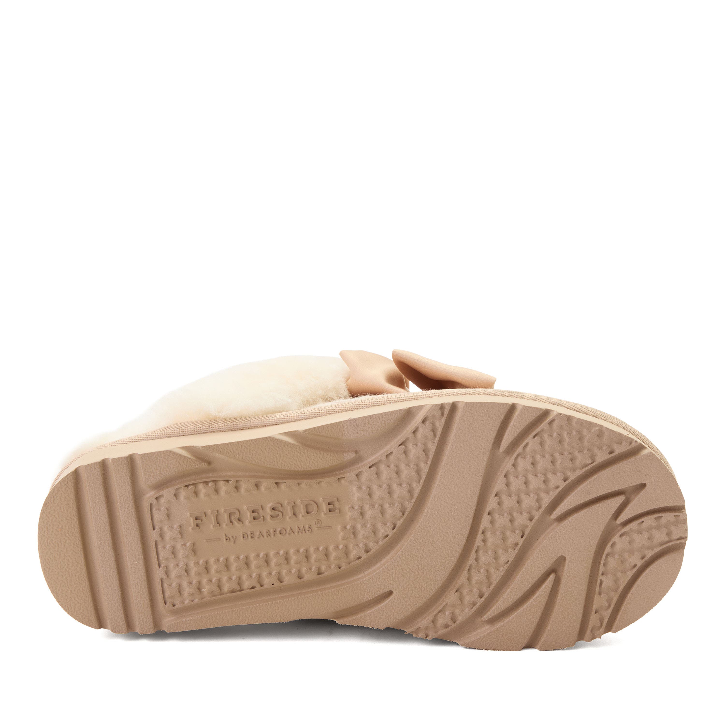 Daniella Karagach's Fireside Knit Shearling Scuff Slippers, Alternate, color, OATMEAL