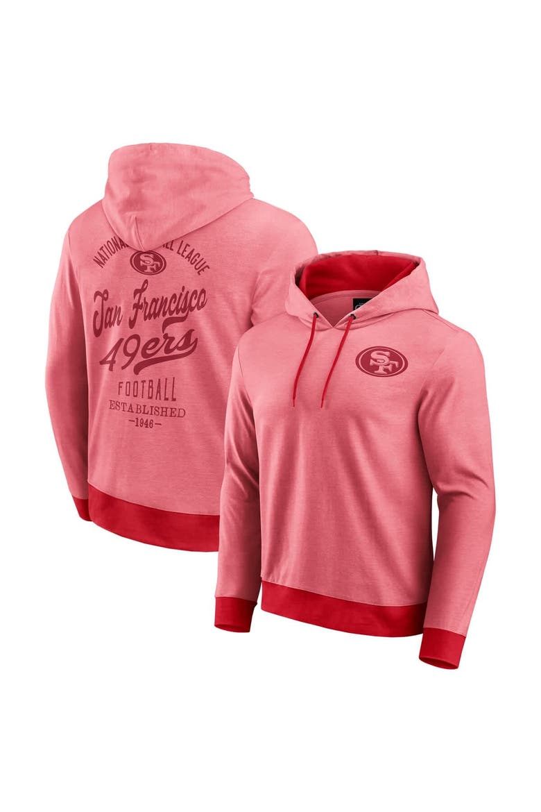Men's Darius Rucker Collection by Fanatics Scarlet San Francisco 49ers Tonal Knit Pullover Hoodie, Alternate, color, Heather Red