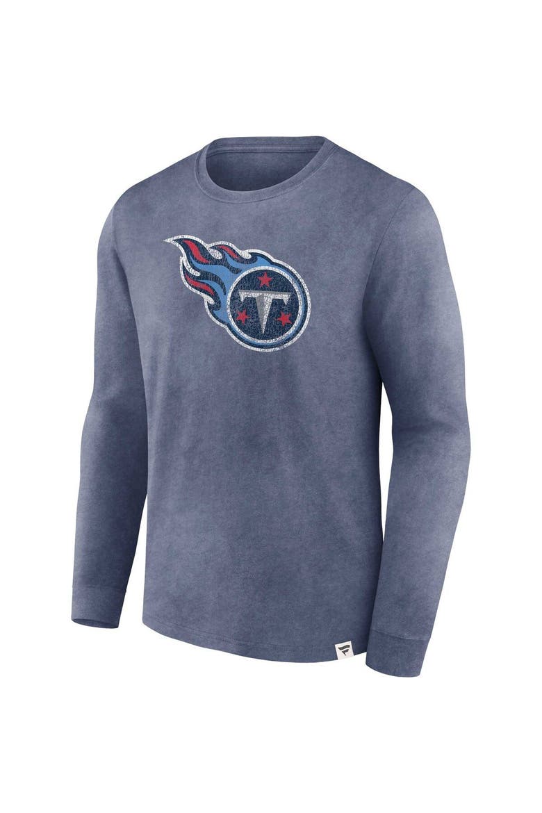 Men's Fanatics Branded  Heather Navy Tennessee Titans Washed Primary Long Sleeve T-Shirt, Alternate, color, Heather Navy