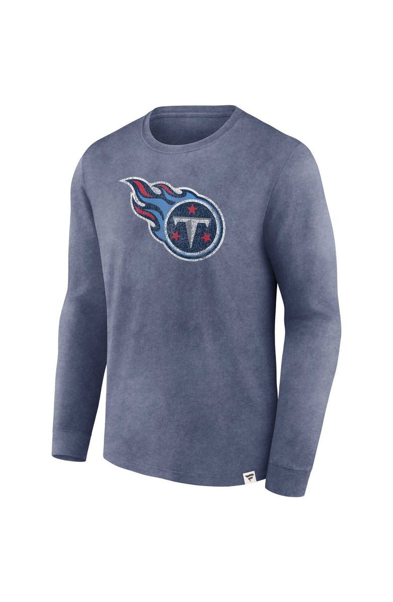 FANATICS Men's Fanatics Branded  Heather Navy Tennessee Titans Washed Primary Long Sleeve T-Shirt, Alternate, color, Heather Navy