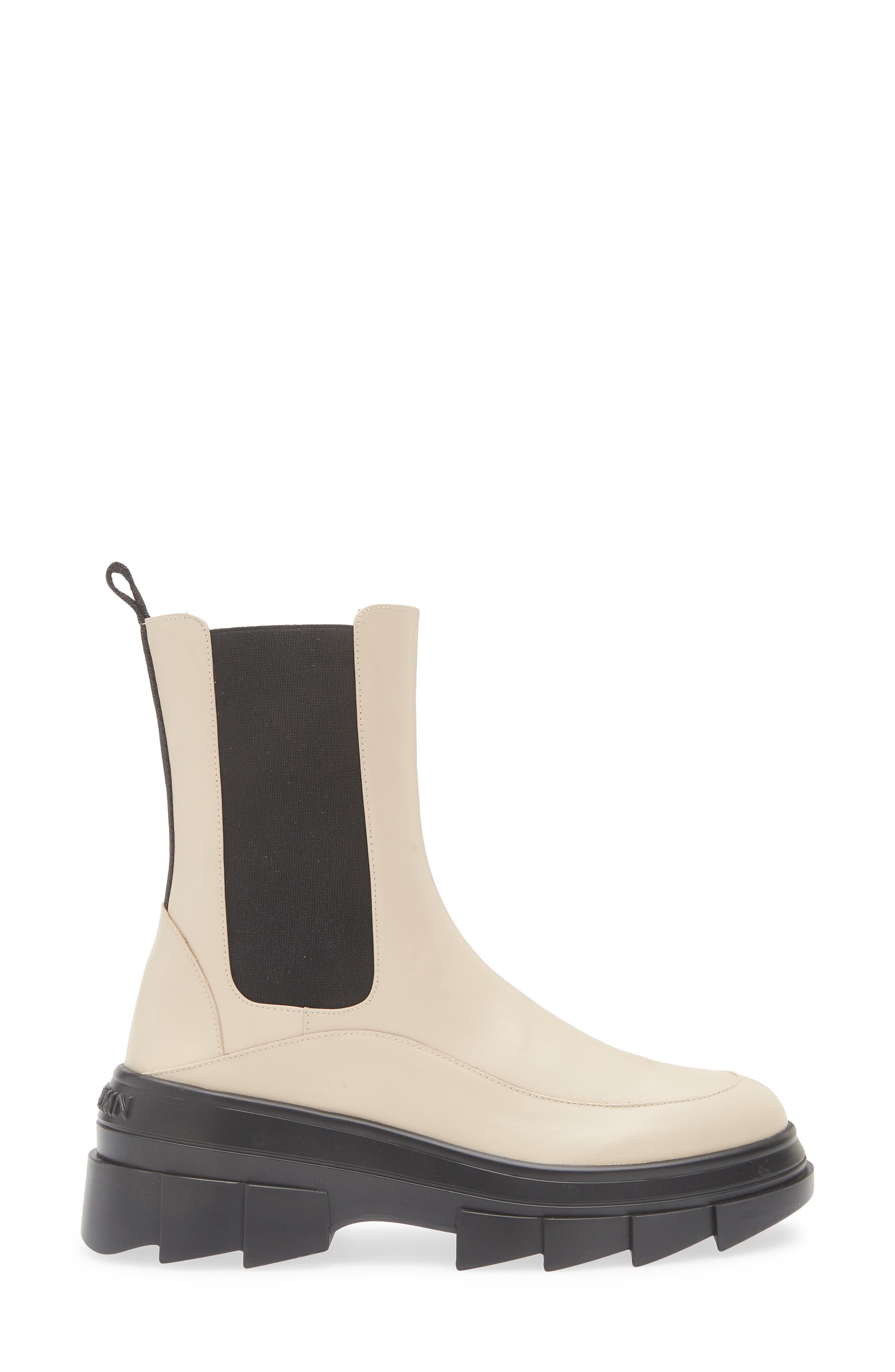 Stuart Weitzman Noho Lug Sole Chelsea Bootie, Alternate, color, Museline