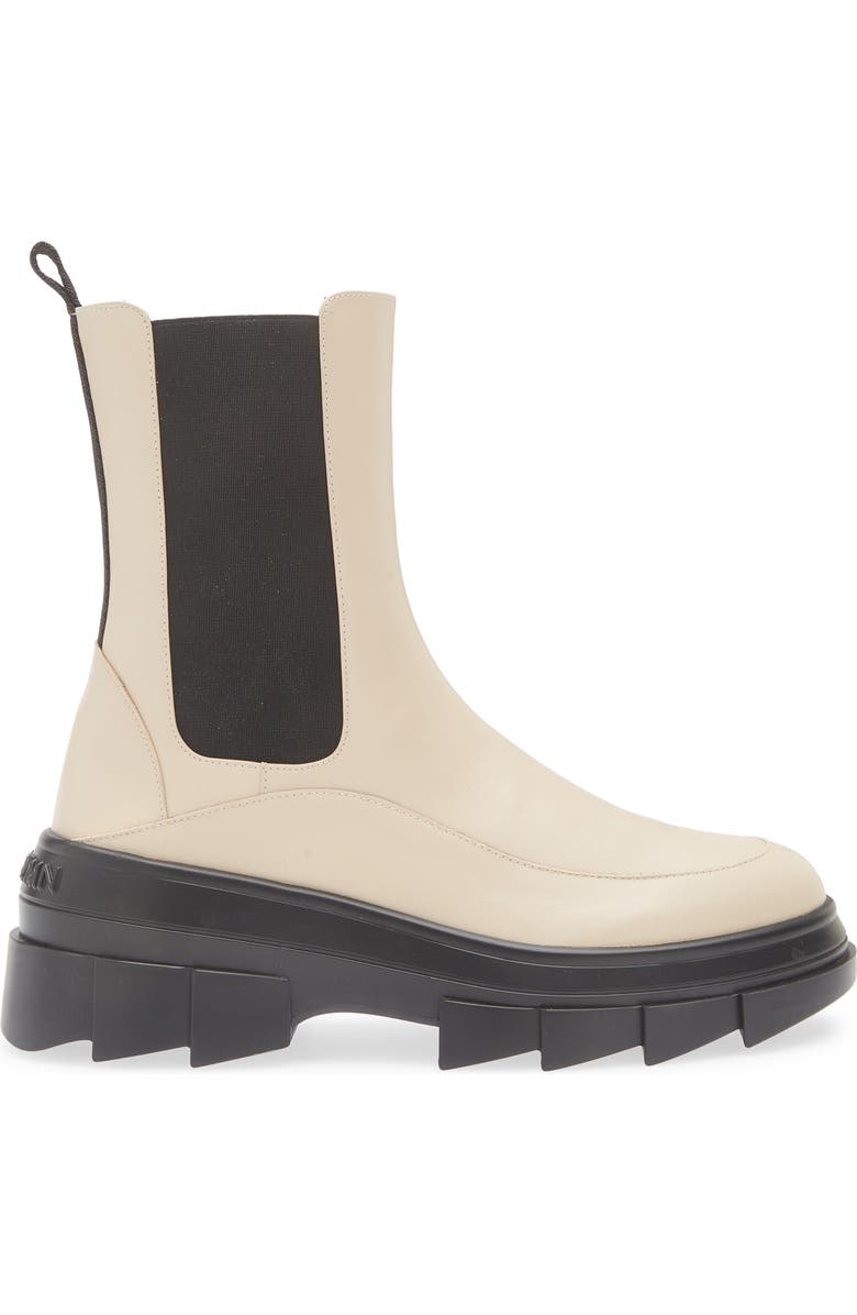 Stuart Weitzman Noho Lug Sole Chelsea Bootie, Alternate, color, Museline