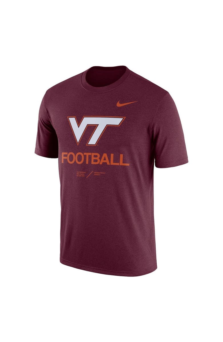 Nike Men's Nike Heathered Maroon Virginia Tech Hokies Team Football Legend T-Shirt, Alternate, color, 