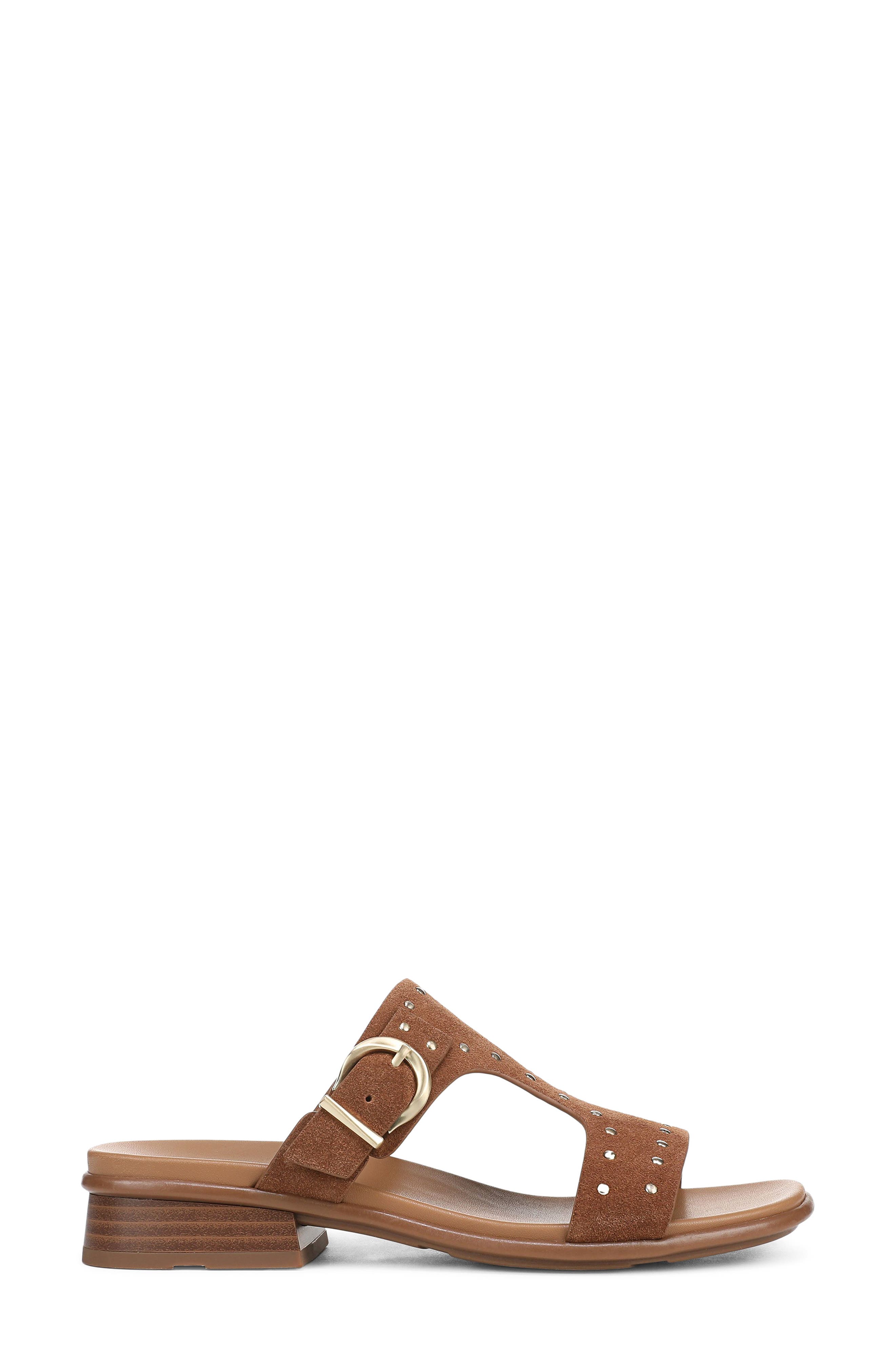 Naturalizer Studded Beach Slide Sandal, Alternate, color, Walnut Wake