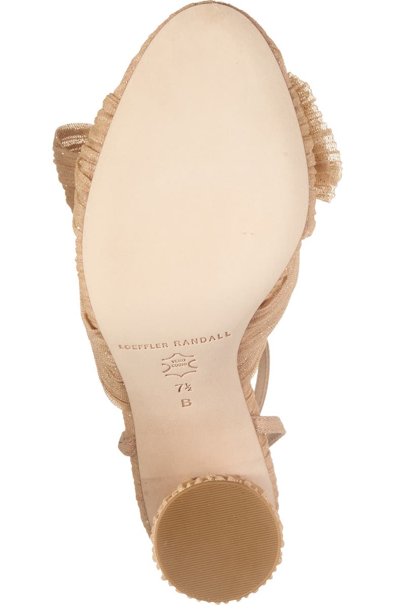 Loeffler Randall Camellia Pleated Bow Sandal, Alternate, color, Glitter Beauty