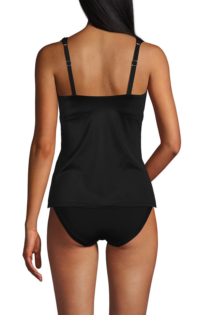 Lands' End Slender Lite Sweetheart Shirred Tankini, Alternate, color, Black