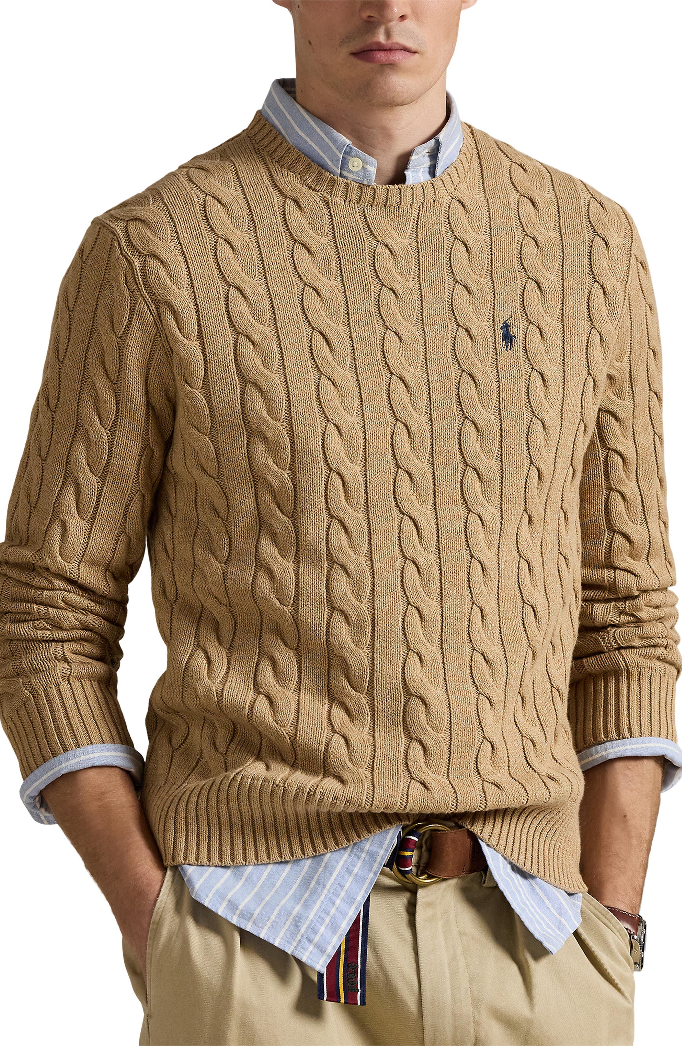 Polo Ralph Lauren Cable Knit Cotton Crewneck Sweater
