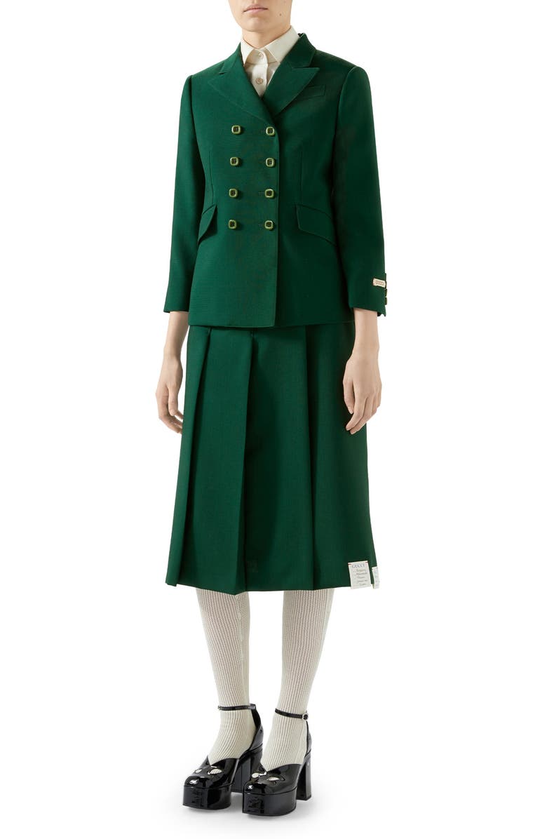 Gucci Double Breasted Mohair & Wool Jacket, Alternate, color, 