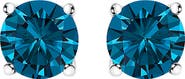 Haus of Brilliance 14K Gold 1/2 Cttw Lab Grown Blue Diamond Solitaire Stud Earrings