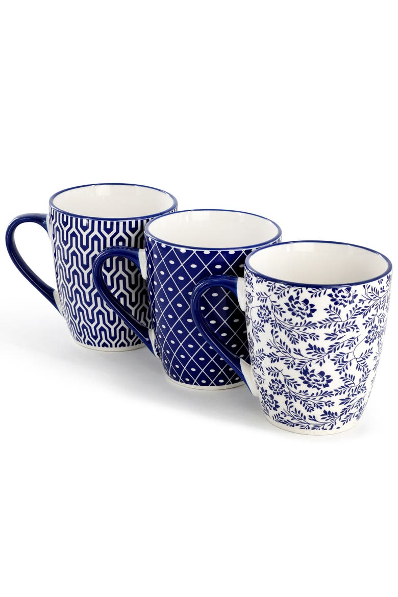 Declan 6 Piece 12 Ounce Assorted Stoneware Mug Set, Alternate, color, Blue