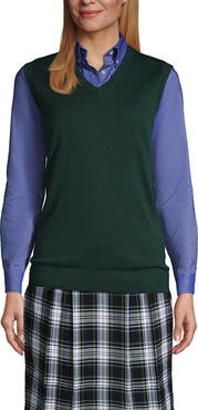 Lands' End School Uniform Cotton Modal Fine Gauge Sweater Vest