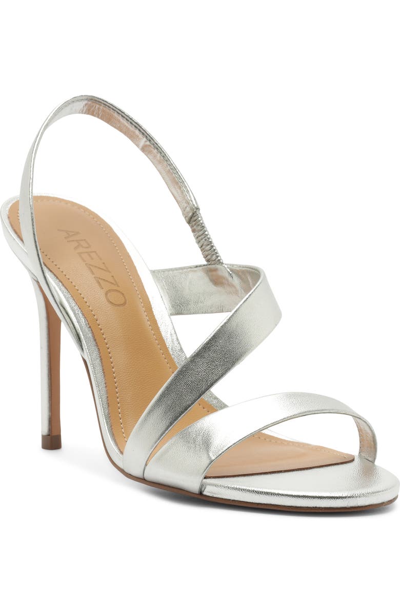 Arezzo Nadia Stiletto Sandal, Main, color, Silver